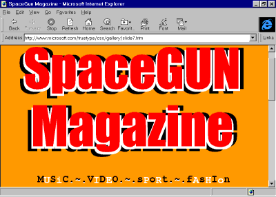 [Screen shot showing the title "SpaceGUN Magazine" with multiple drop shadows]
